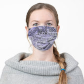 CLASS OF 2021 SENIOR Purple Word Art Adult Cloth Face Mask (Worn)