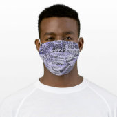 CLASS OF 2021 SENIOR Purple Word Art Adult Cloth Face Mask (Worn)