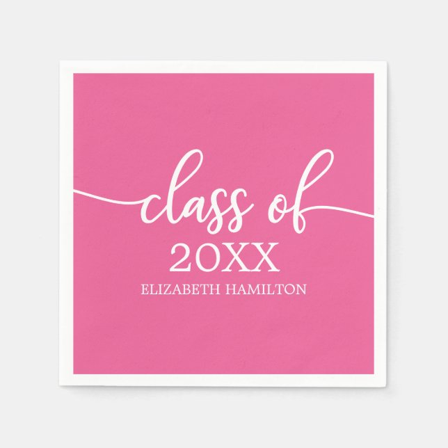 Class of 2021 Simple Chic Calligraphy Classic Napk Napkins (Front)