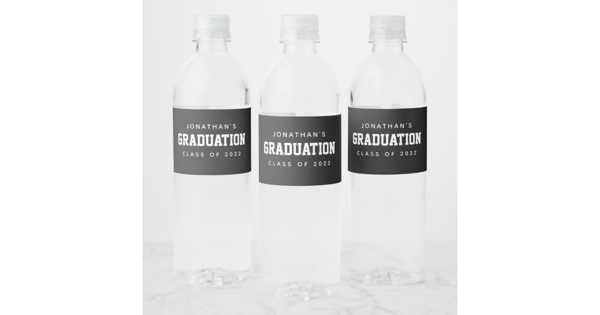 Class of 2021 Simple Sport Graduation Party Water Bottle Label | Zazzle
