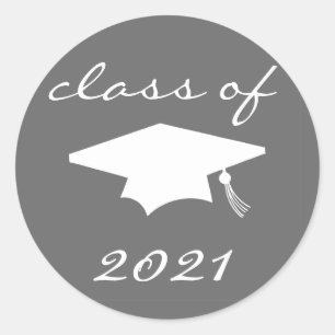 Class Of 2021 Sticker (Gray Graduation Cap)