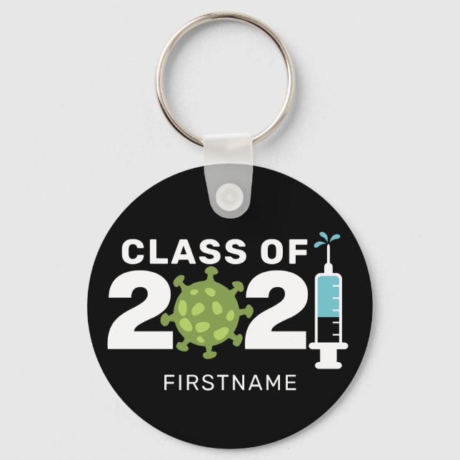 Class of 2021 Virus Vaccine Virtual Graduation Keychain (Front)