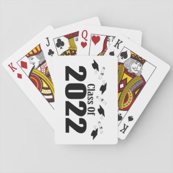 Class Of 2022 Caps And Diplomas (black) Playing Cards by LushLaundry at Zazzle