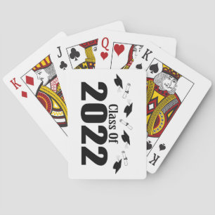 Class Of 2022 Caps And Diplomas (Black) Poker Cards