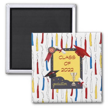Class Of 2022  Caps  Diplomas  Awards  Trophies Magnet by toots1 at Zazzle