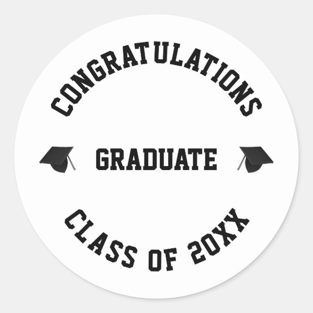 Class of 2022 custom name class year graduation classic round sticker (Front)