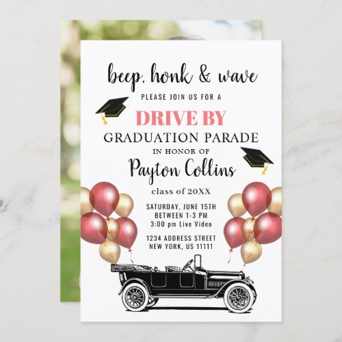 Class of 2022 DRIVE BY PHOTO Graduation Party Invitation - Class of 2022 DRIVE BY Graduation Party Invitation. drive by, social distancing