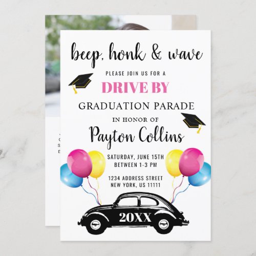 Class of 2022 DRIVE BY PHOTOS Graduation Party Inv Invitation - Class of 2022 DRIVE BY Graduation Party Invitation.
