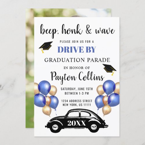 Class of 2022 DRIVE BY PHOTOS Graduation Party Invitation - Class of 2022 DRIVE BY Graduation Party Invitation.
