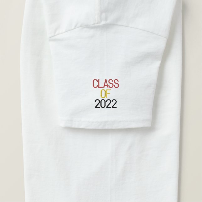 CLASS OF 2022 Embroidered School Colors T-Shirt (Design Right)