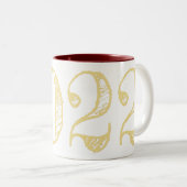 Class of 2022 Faux Gold Typography Coffee Tea Mug (Front Right)