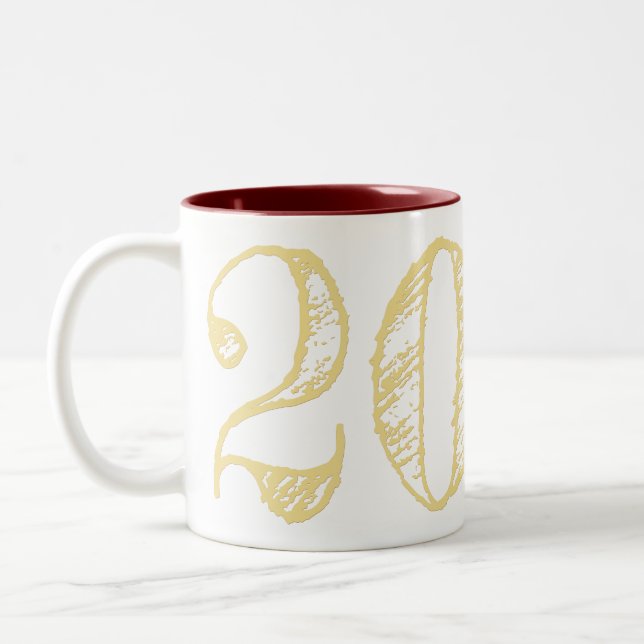 Class of 2022 Faux Gold Typography Coffee Tea Mug (Left)