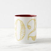 Class of 2022 Faux Gold Typography Coffee Tea Mug (Center)