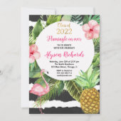 Class of 2022 Flamingo tropical graduation party Invitation (Front)