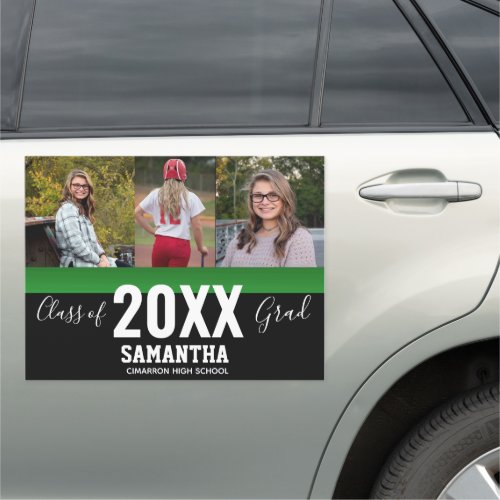 Class of 2022 Grad 3 Photo Collage Car Magnet