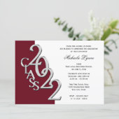 Class of 2022 Grad Silver and Burgundy Invitation (Standing Front)