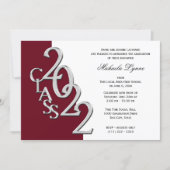 Class of 2022 Grad Silver and Burgundy Invitation (Front)