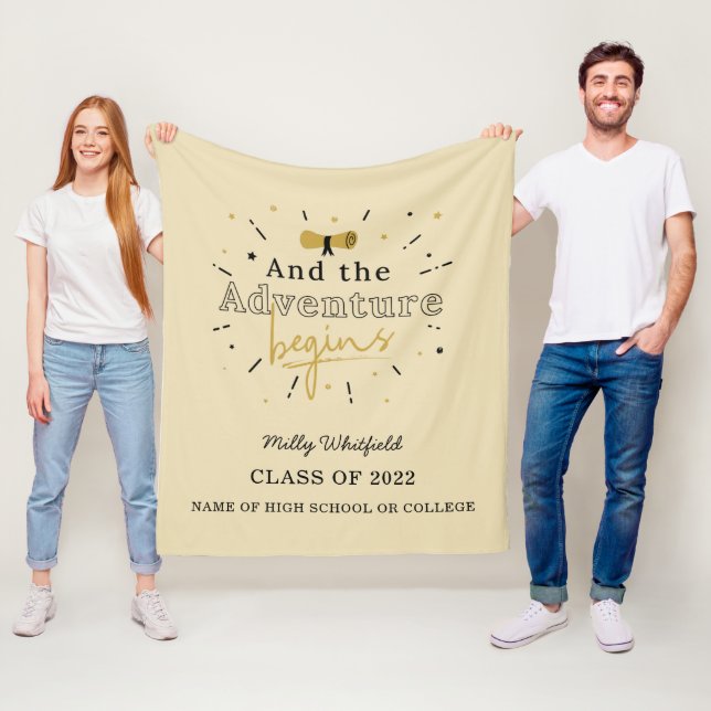 Class of 2022 Graduate And The Adventure Begins Fleece Blanket (In Situ)