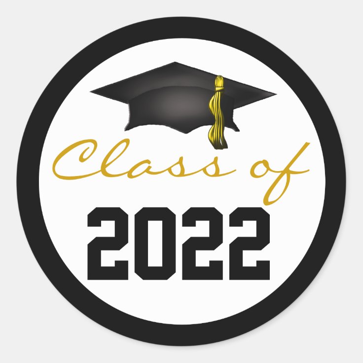 Class of 2022 Graduation Cap Classic Round Sticker | Zazzle
