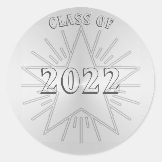 Class of 2022 Graduation Day by Janz Silver Star Classic Round Sticker