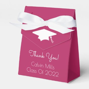 Class Of 2022 Graduation Favor Boxes (magenta) by WindyCityStationery at Zazzle