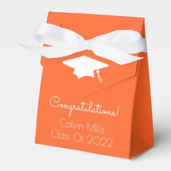 Class Of 2022 Graduation Favor Boxes (orange) by WindyCityStationery at Zazzle