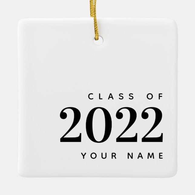 Class of 2022 Graduation Modern Christmas  Ceramic Ornament (Front)