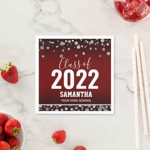 Class of 2022 Graduation Name and School Napkins