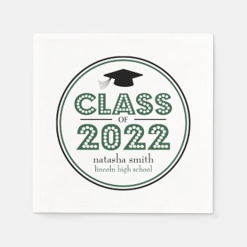 Class Of 2022 Graduation Napkins (emerald) by WindyCityStationery at Zazzle