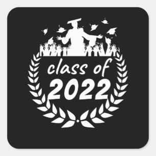 class of 2022 graduation or reunion design by square sticker