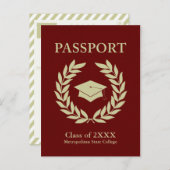 class of 2022 graduation passport announcement postcard (Front/Back)