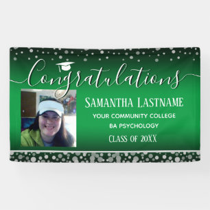 Class of 2022 Graduation Silver Confetti One Photo Banner