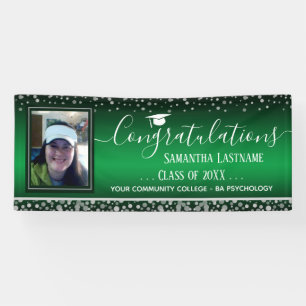 Class of 2022 Graduation Silver Confetti One Photo Banner