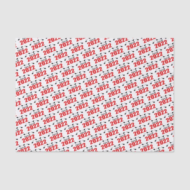 Class Of 2022 Graduation Tissue Paper (Red Caps) (Front)