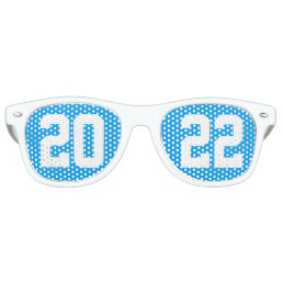 Class of 2022 High School Senior Blue White Retro Sunglasses