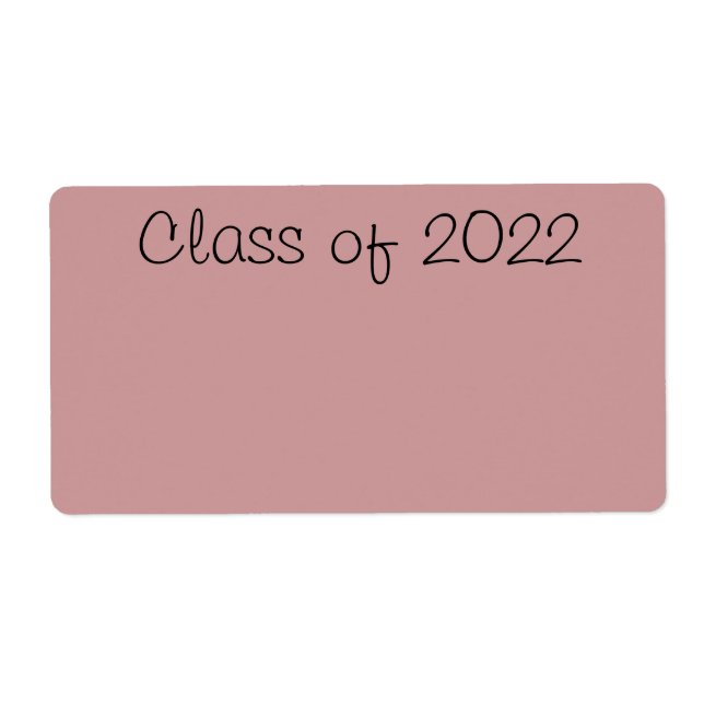Class of 2022 label (Front)