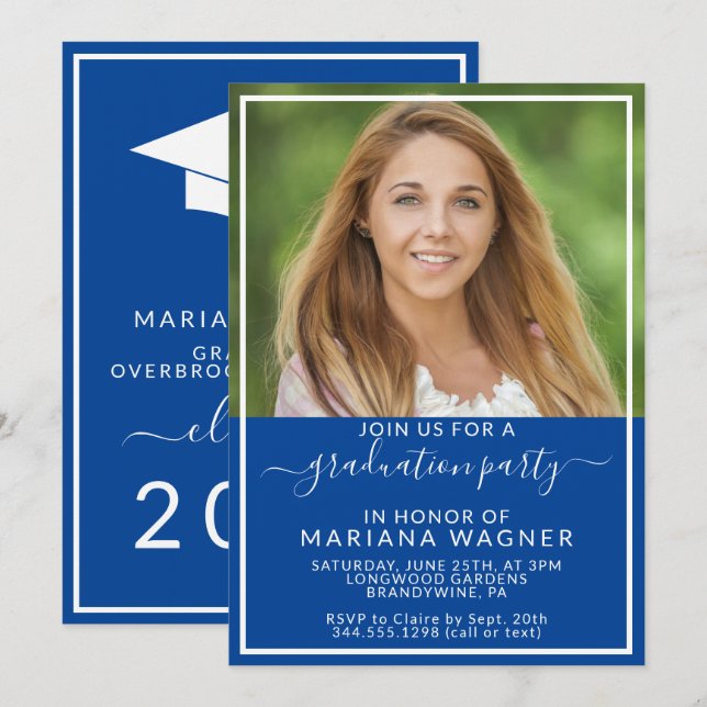 Class of 2022 Photo High School Graduation Party Invitation (Front/Back)