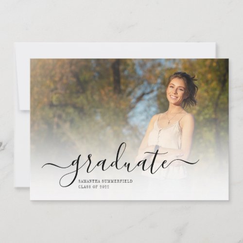 Class of 2022 Script Overlay Two Photo Graduation Announcement