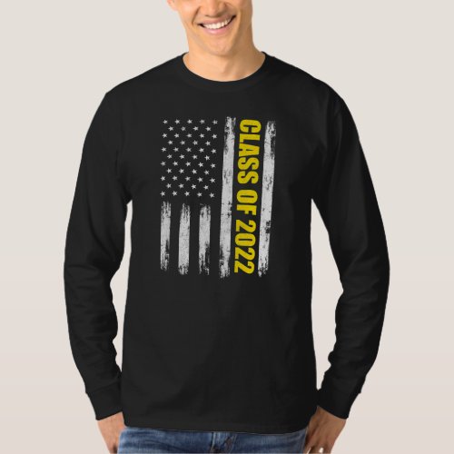 Class Of 2022 Senior Men Women American Flag T_Shirt