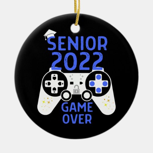 Class of 2022 Senior Video Game Over School Gamer Ceramic Ornament