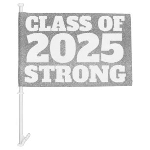 Class of 2022 strong silver glittery car flag