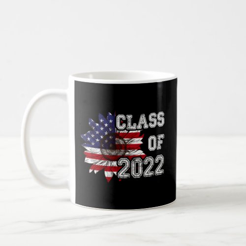 Class Of 2022 Sunflower Usa Flag Graduation Senior Coffee Mug