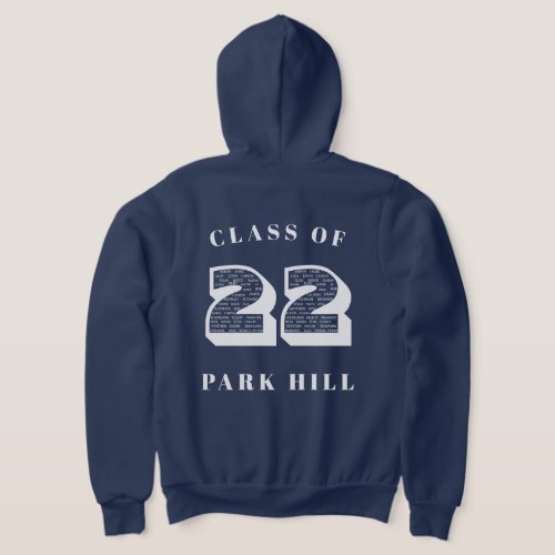 Class of 2022  White Theme D3    Hoodie