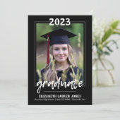 Class of 2023 Black and White Classic Graduation Announcement (Standing Front)
