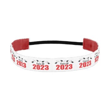 Class Of 2023 Caps And Diplomas (red) Athletic Headband by LushLaundry at Zazzle