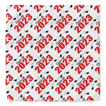 Class Of 2023 Caps And Diplomas (red) Bandana by LushLaundry at Zazzle