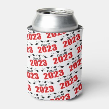 Class Of 2023 Caps And Diplomas (red) Can Cooler by LushLaundry at Zazzle