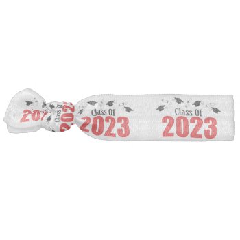 Class Of 2023 Caps And Diplomas (red) Elastic Hair Tie by LushLaundry at Zazzle