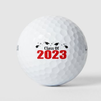 Class Of 2023 Caps And Diplomas (red) Golf Balls by LushLaundry at Zazzle