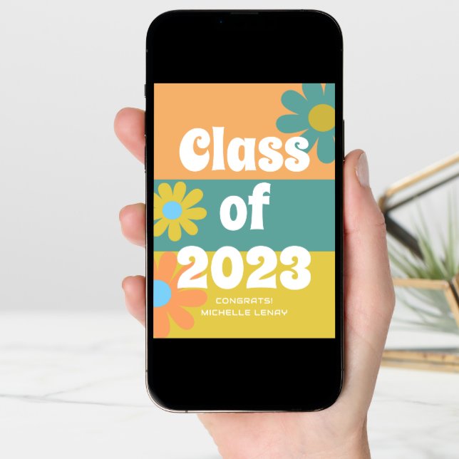 Class of 2023 Congratulations Retro Graduation Card (Front Digital)